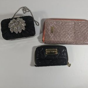 Lot of 3 Evening Purses (Black, Pink and Glitter)